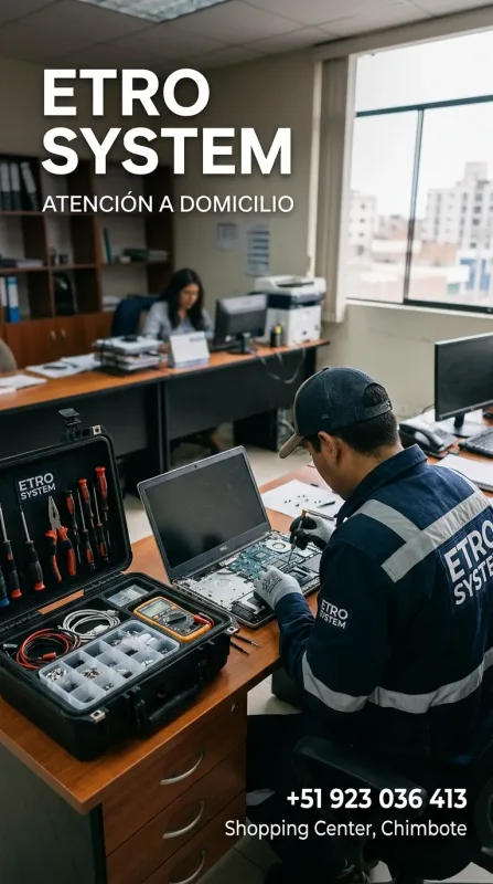 ETRO SYSTEM: reparación de computadoras, laptops, servidores y cámaras de seguridad en el Shopping Center de Chimbote (WhatsApp 923 036 413)