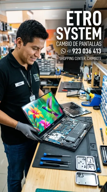ETRO SYSTEM: reparación de computadoras, laptops, servidores y cámaras de seguridad en el Shopping Center de Chimbote (WhatsApp 923 036 413)
