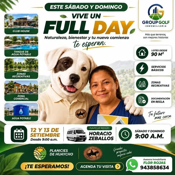 Lotes en Las Planicies de Huaycán y El Gran Chaparral de Ate: terrenos de Group Golf con la asesoría inmobiliaria de Flor Rojas
