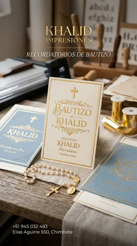 Khalid Impresiones: impresiones gráficas, letreros, corte láser, sublimados y recordatorios para fiestas en Chimbote (WhatsApp 945 032 483)