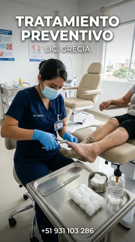Licenciada Grecia: podología y enfermería a domicilio en Chimbote, Nuevo Chimbote, Santa y Coishco (WhatsApp 931 103 286)