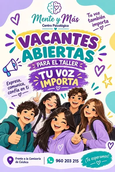 Talleres de arte terapia, dificultades de lenguaje y estimulación temprana del centro psicológico Mente y Más en Coishco