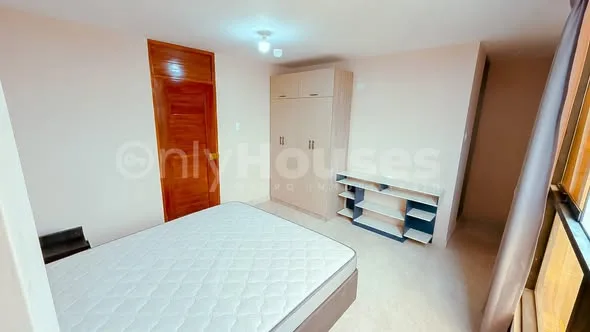 Alquiler de habitación amoblada y departamento en Los Ángeles, Nuevo Chimbote, y terrenos en venta en Urb. Las Praderas III Etapa y Laderas del Norte: dormitorios, sala comedor, cocina, baño, azotea y lotes con medidas