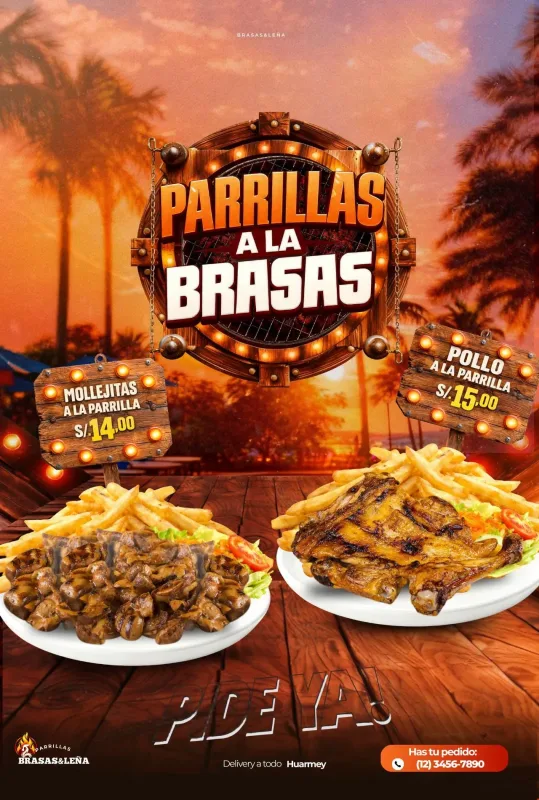 Pollo a la brasa, lomos, chaufas, parrillas, alitas y salchipapas en Huarmey