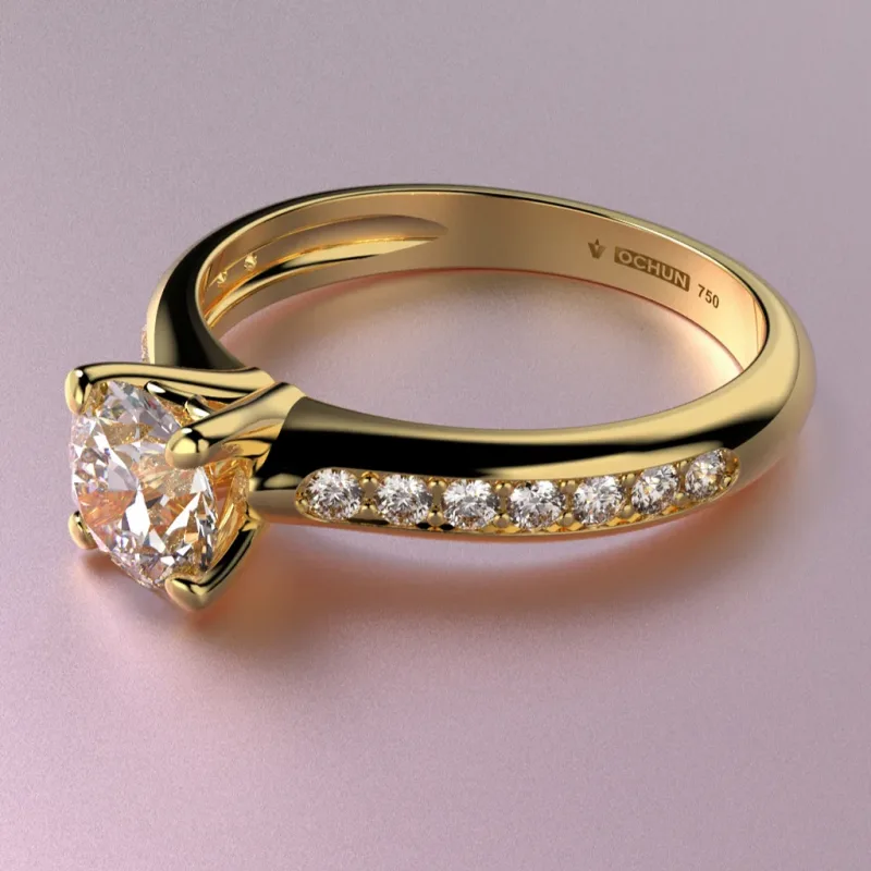 Anillo de compromiso en oro de 18 quilates