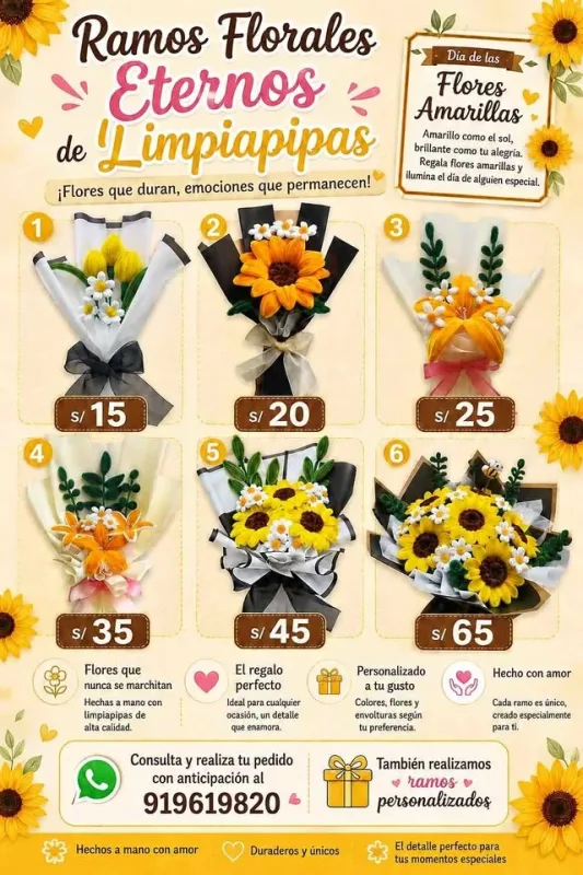 Ramos Florales Eternos Limpiapipas