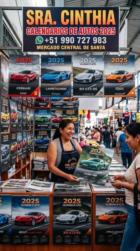 Sra. Cinthia: zapatillas, sandalias y botas, disfraces para el colegio, polos de olimpiadas, mochilas escolares y calendarios en el Mercado Central de Santa (WhatsApp 990 727 983)