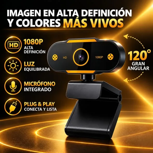 Webcam HD 1080P con Micrófono